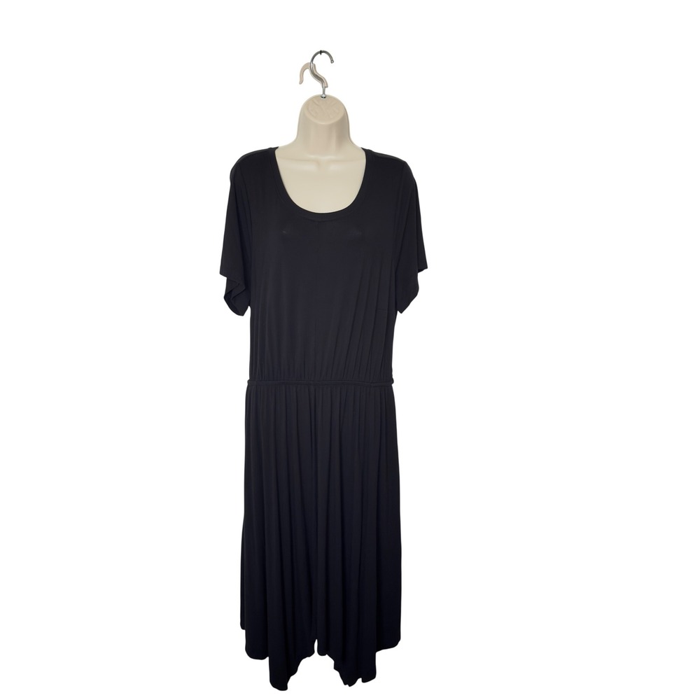 Lane Bryant Size 18/20 Black Tie Front Shark Bite Dress Minimalist Goblincore